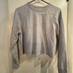 Aerie Gray Women's Distressed Sweatshirt